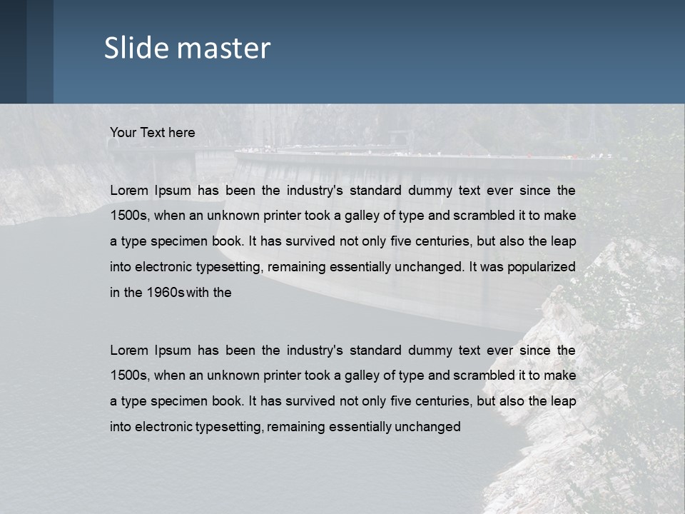 A Dam With A Large Body Of Water In The Middle Of It PowerPoint Template