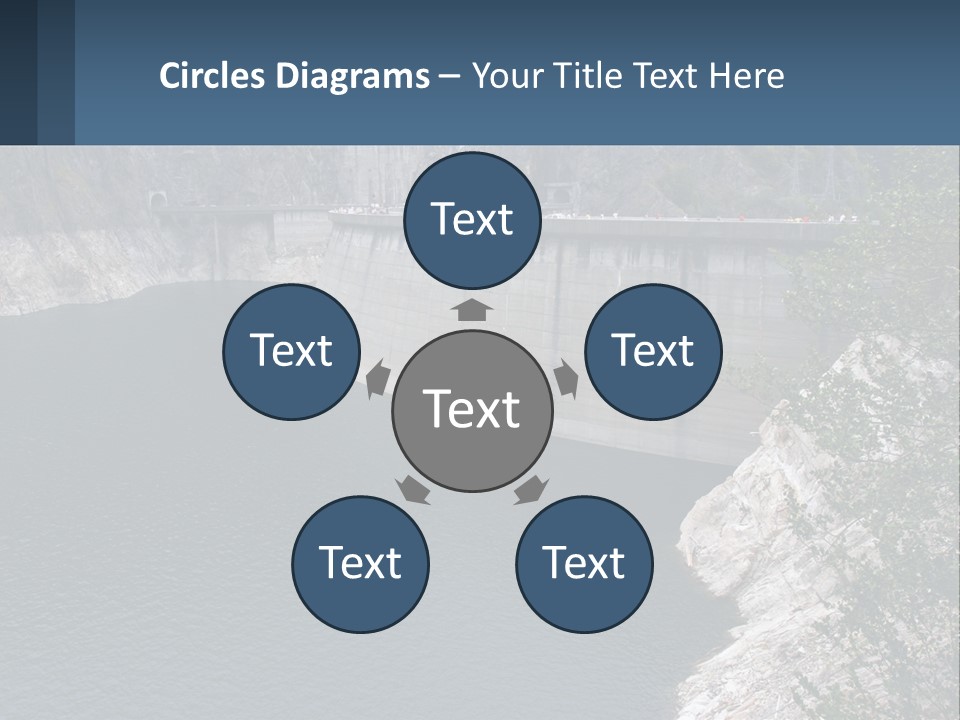 A Dam With A Large Body Of Water In The Middle Of It PowerPoint Template