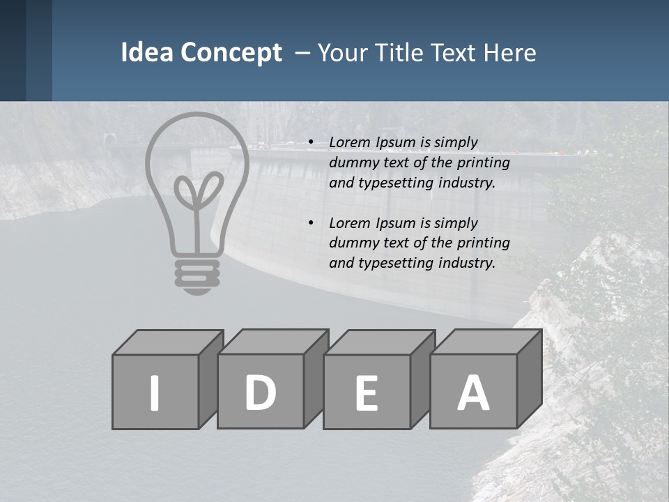 A Dam With A Large Body Of Water In The Middle Of It PowerPoint Template