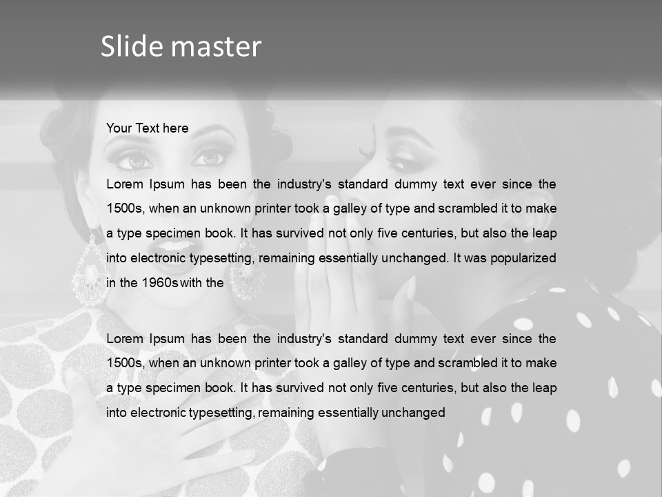 Two Women With Their Hands Together In Front Of A Wall PowerPoint Template