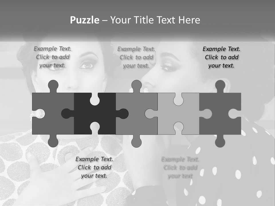 Two Women With Their Hands Together In Front Of A Wall PowerPoint Template