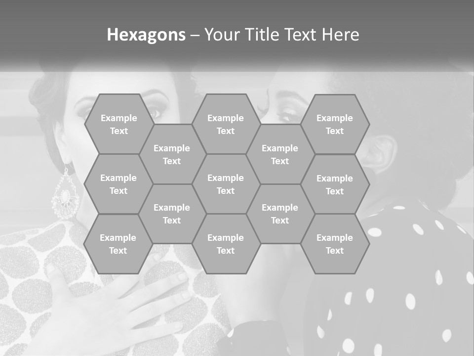 Two Women With Their Hands Together In Front Of A Wall PowerPoint Template