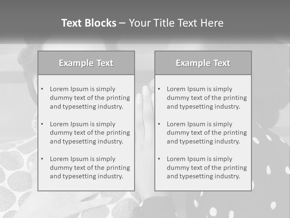 Two Women With Their Hands Together In Front Of A Wall PowerPoint Template