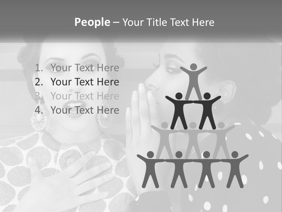 Two Women With Their Hands Together In Front Of A Wall PowerPoint Template