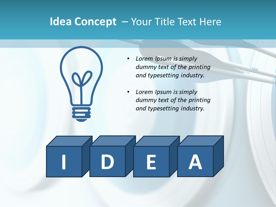 A Dart Hitting In The Center Of A Target PowerPoint Template