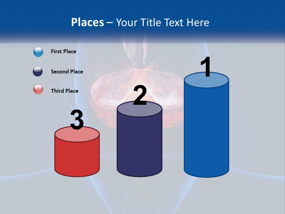A Human Head With The Brain Highlighted In Red PowerPoint Template