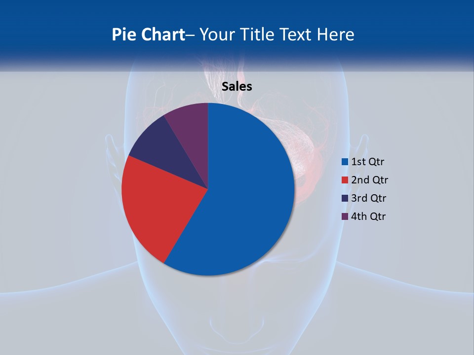 A Human Head With The Brain Highlighted In Red PowerPoint Template