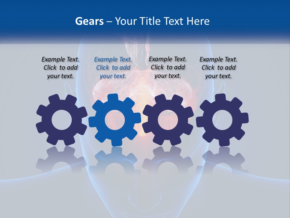 A Human Head With The Brain Highlighted In Red PowerPoint Template