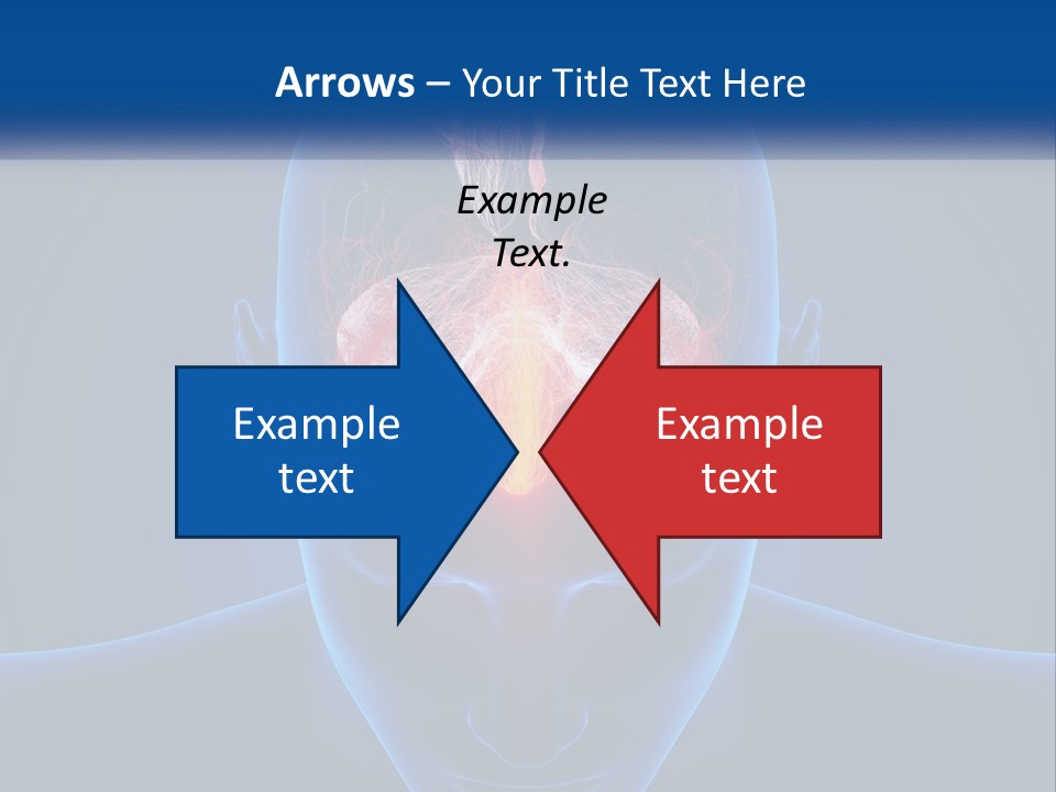 A Human Head With The Brain Highlighted In Red PowerPoint Template