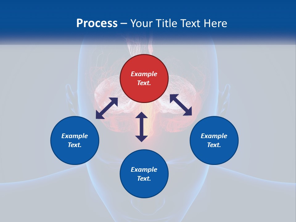 A Human Head With The Brain Highlighted In Red PowerPoint Template