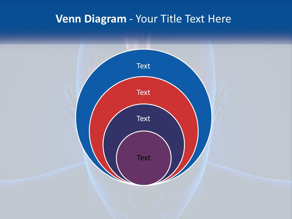 A Human Head With The Brain Highlighted In Red PowerPoint Template