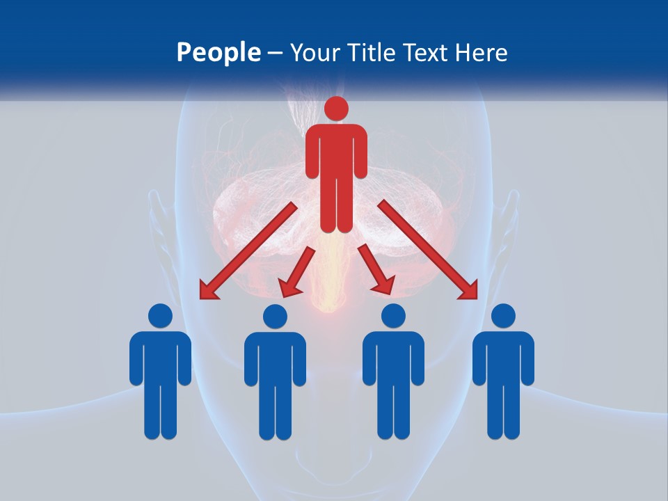 A Human Head With The Brain Highlighted In Red PowerPoint Template