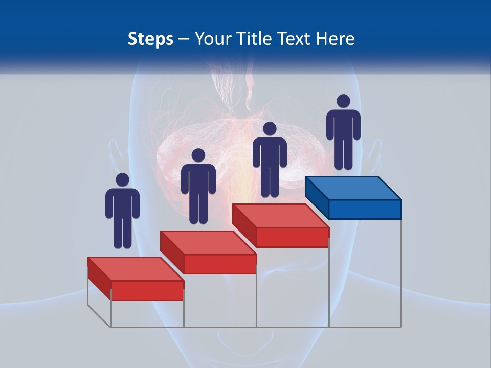 A Human Head With The Brain Highlighted In Red PowerPoint Template