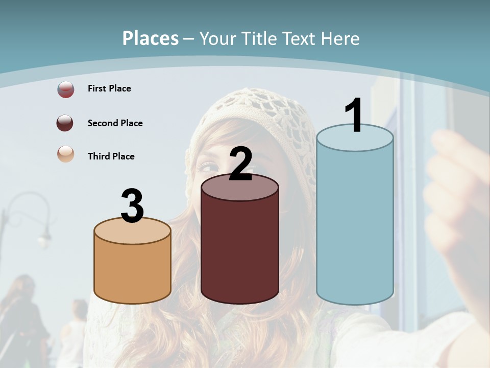 A Woman Taking A Picture With Her Cell Phone PowerPoint Template