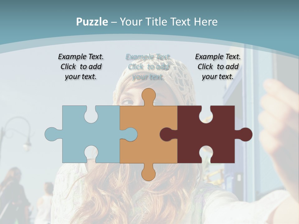 A Woman Taking A Picture With Her Cell Phone PowerPoint Template