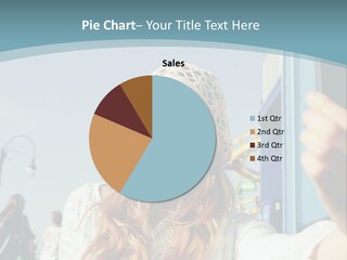 A Woman Taking A Picture With Her Cell Phone PowerPoint Template