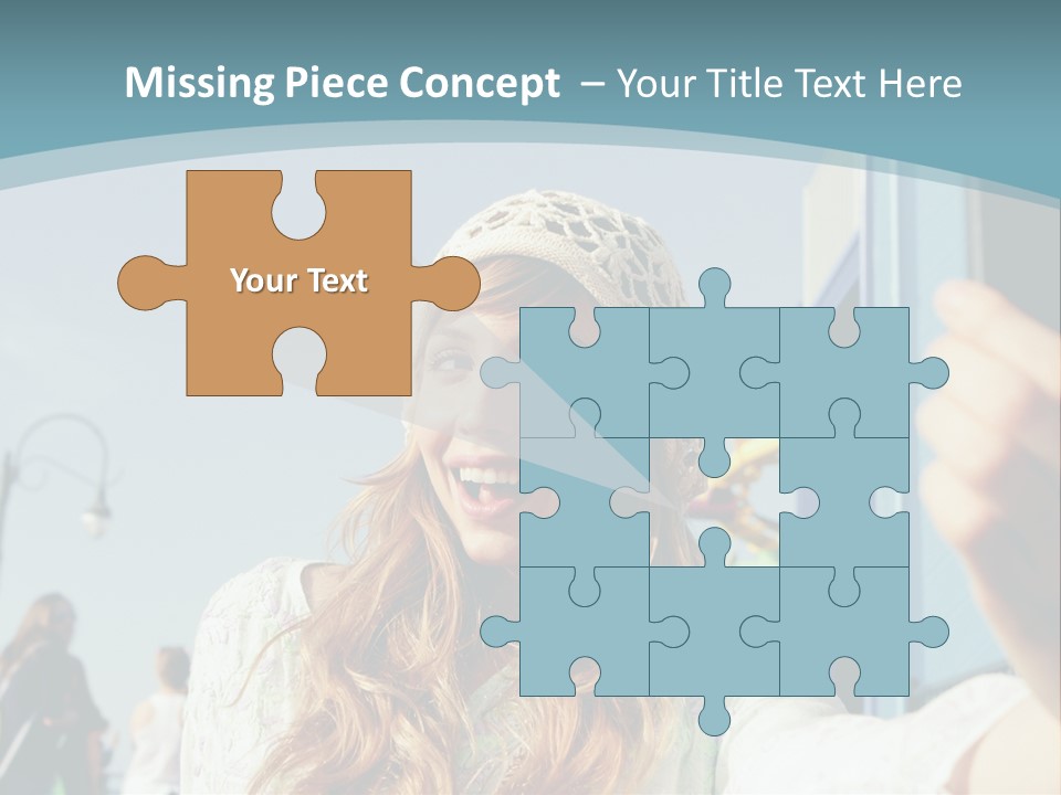 A Woman Taking A Picture With Her Cell Phone PowerPoint Template