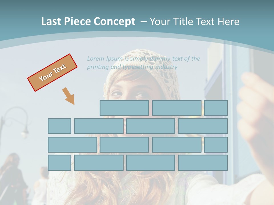 A Woman Taking A Picture With Her Cell Phone PowerPoint Template