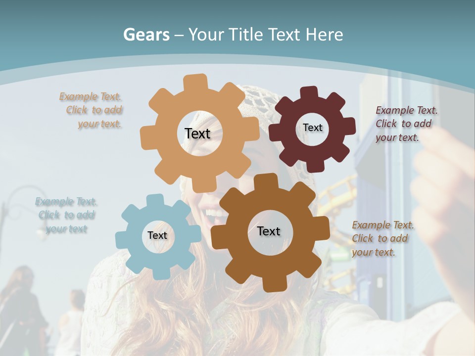 A Woman Taking A Picture With Her Cell Phone PowerPoint Template