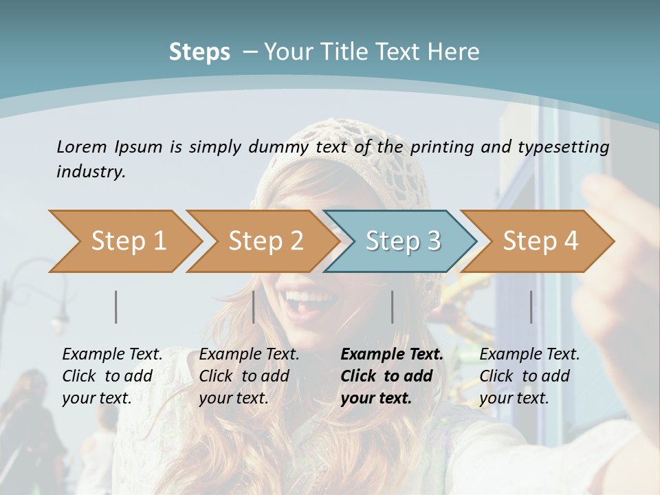 A Woman Taking A Picture With Her Cell Phone PowerPoint Template