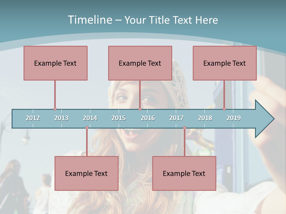 A Woman Taking A Picture With Her Cell Phone PowerPoint Template
