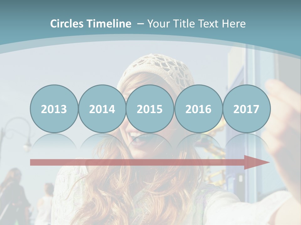 A Woman Taking A Picture With Her Cell Phone PowerPoint Template