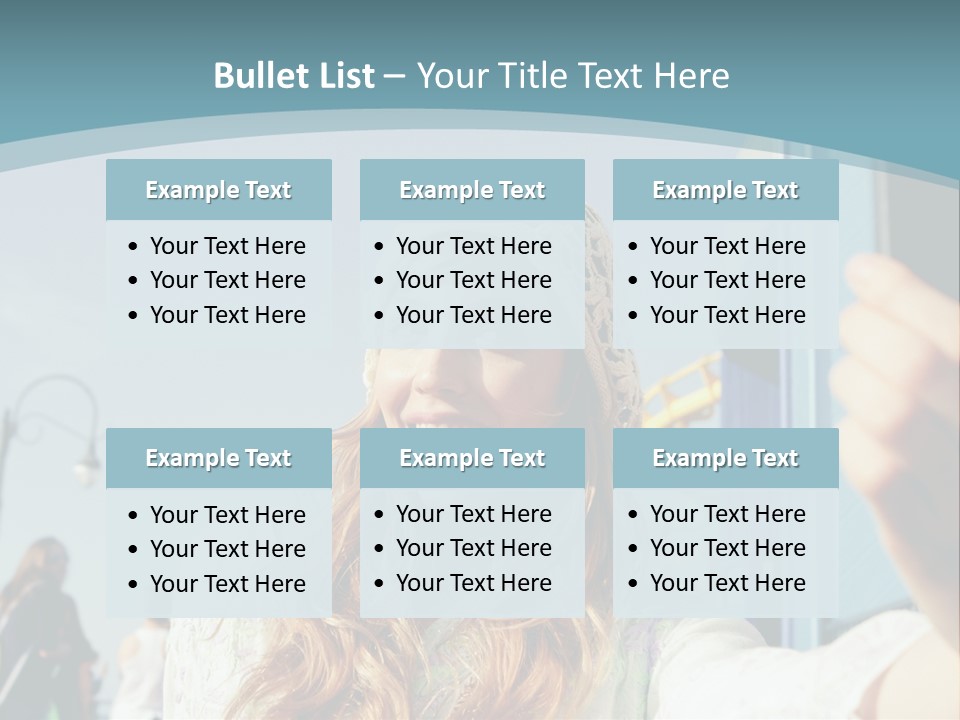 A Woman Taking A Picture With Her Cell Phone PowerPoint Template