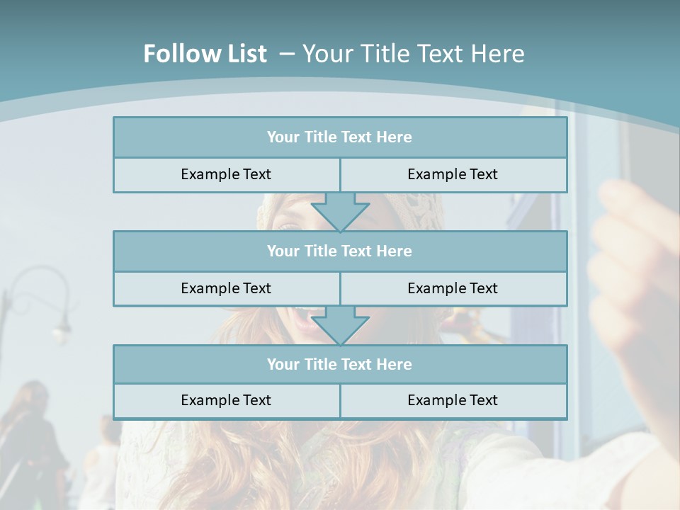 A Woman Taking A Picture With Her Cell Phone PowerPoint Template