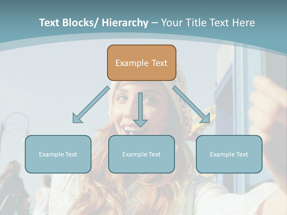 A Woman Taking A Picture With Her Cell Phone PowerPoint Template