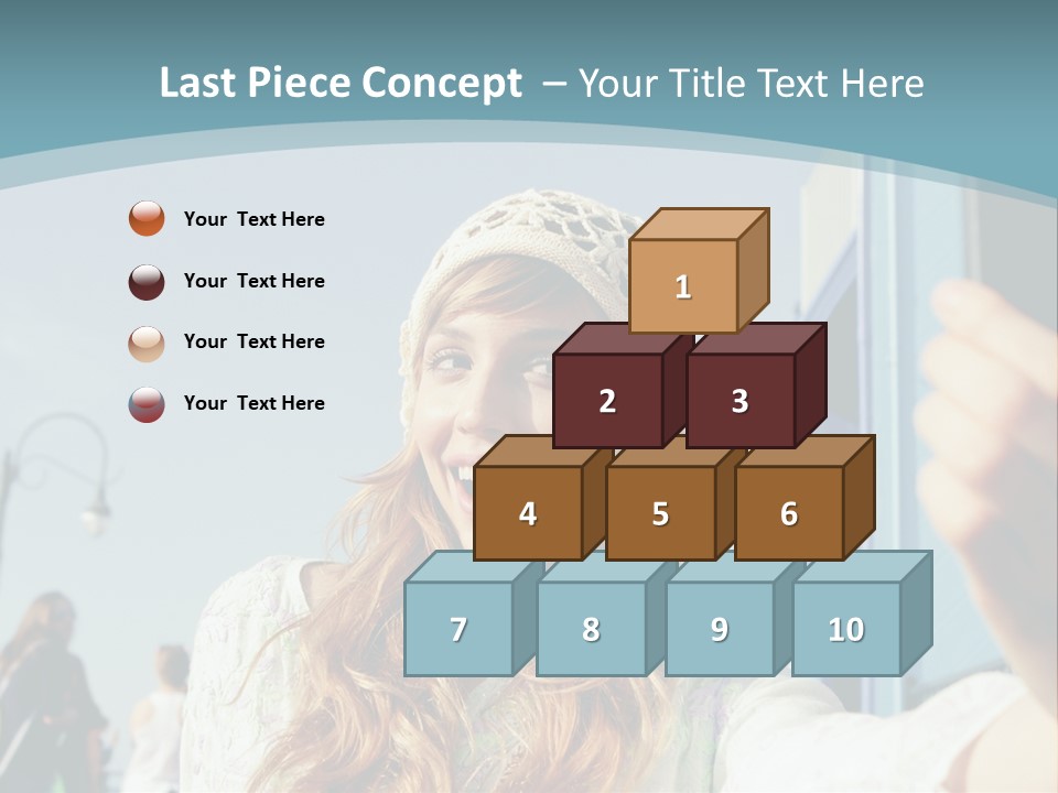 A Woman Taking A Picture With Her Cell Phone PowerPoint Template