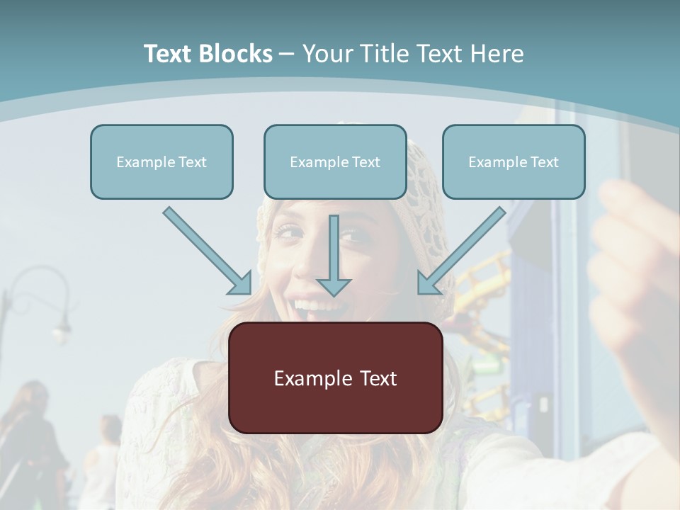 A Woman Taking A Picture With Her Cell Phone PowerPoint Template