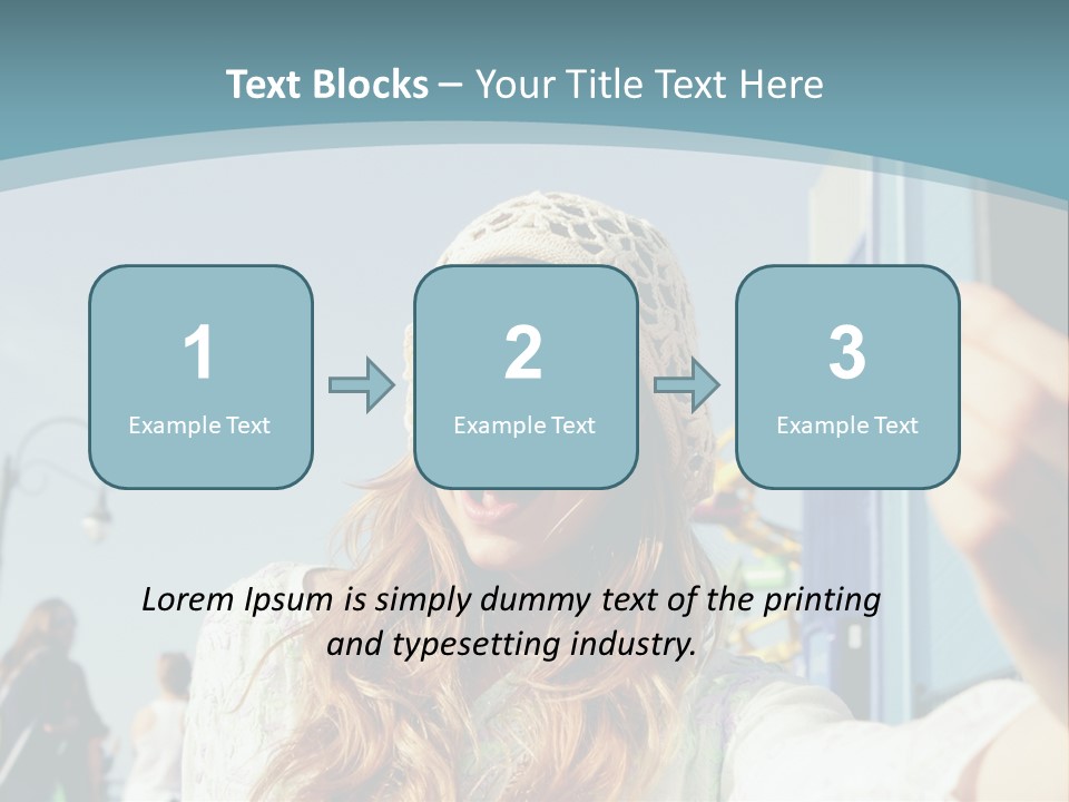A Woman Taking A Picture With Her Cell Phone PowerPoint Template