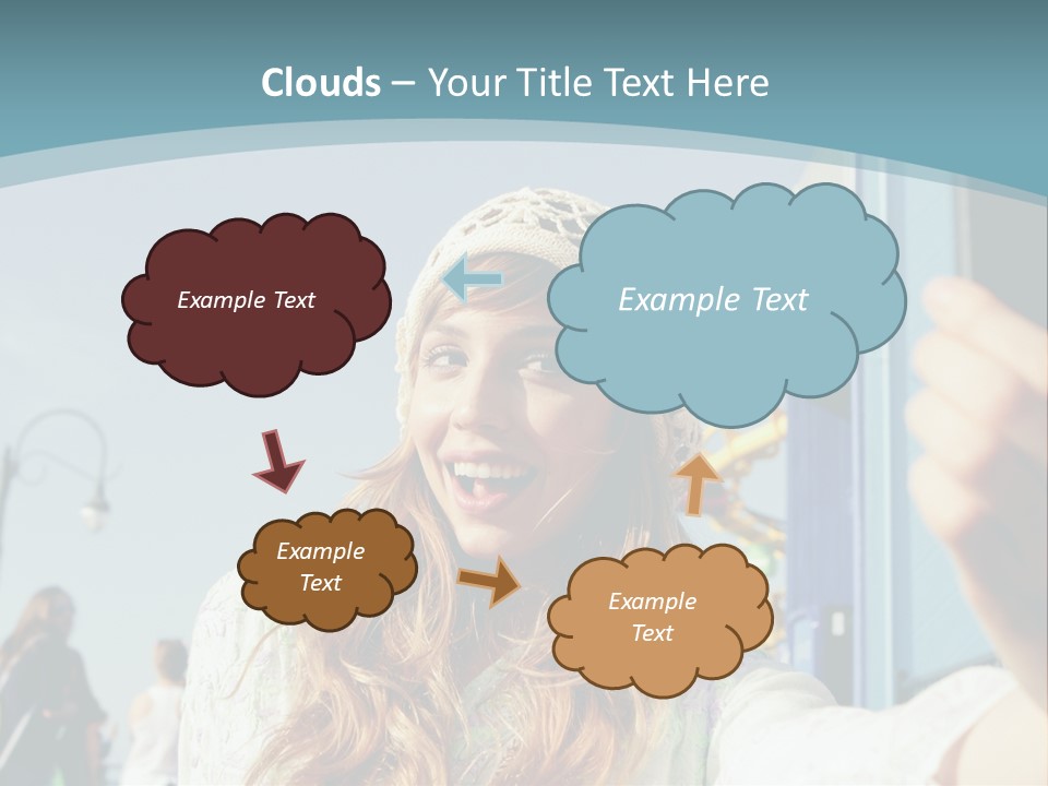 A Woman Taking A Picture With Her Cell Phone PowerPoint Template