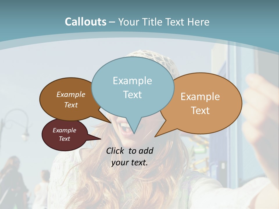 A Woman Taking A Picture With Her Cell Phone PowerPoint Template