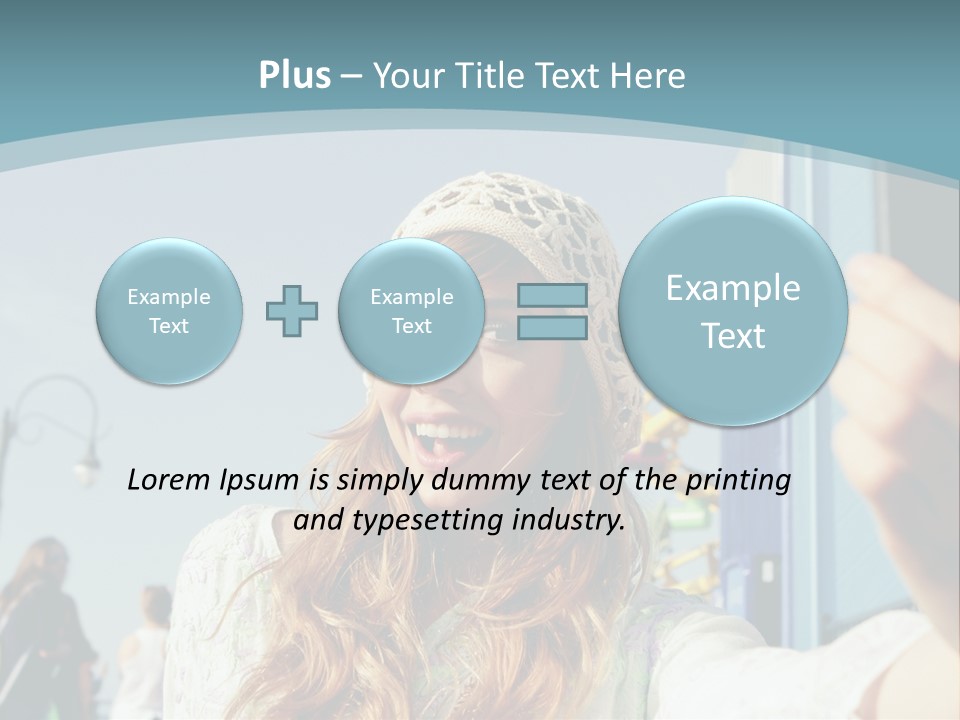 A Woman Taking A Picture With Her Cell Phone PowerPoint Template