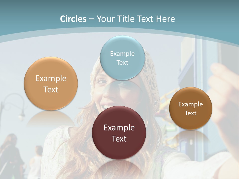 A Woman Taking A Picture With Her Cell Phone PowerPoint Template