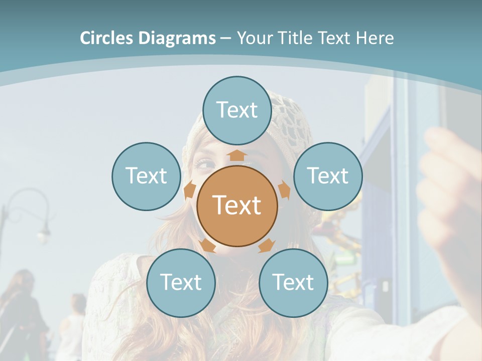 A Woman Taking A Picture With Her Cell Phone PowerPoint Template