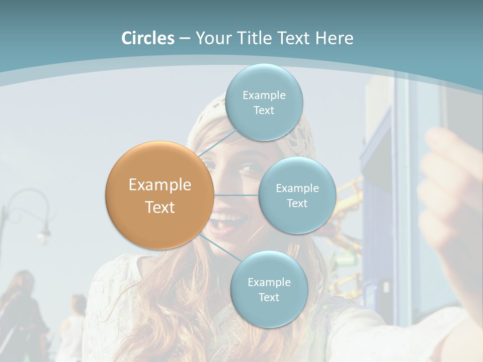 A Woman Taking A Picture With Her Cell Phone PowerPoint Template