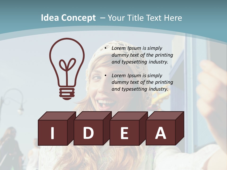 A Woman Taking A Picture With Her Cell Phone PowerPoint Template