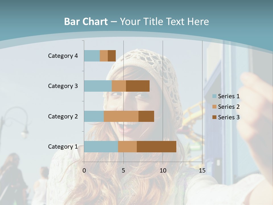 A Woman Taking A Picture With Her Cell Phone PowerPoint Template