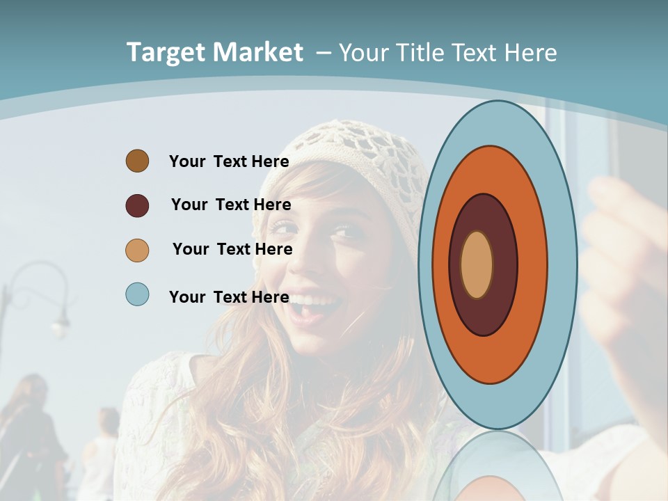 A Woman Taking A Picture With Her Cell Phone PowerPoint Template