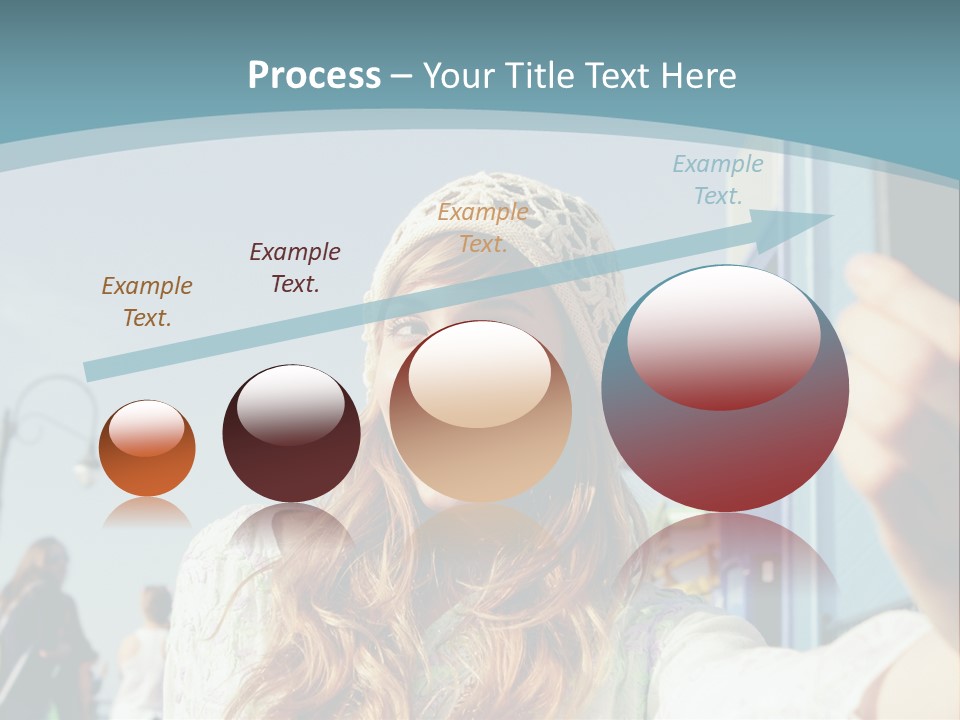 A Woman Taking A Picture With Her Cell Phone PowerPoint Template