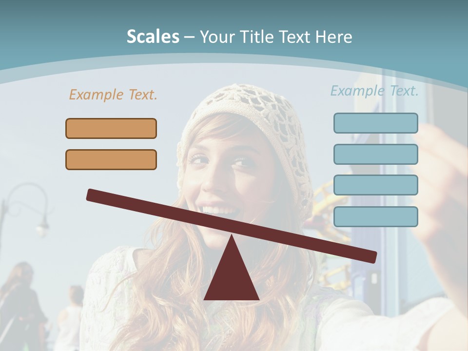 A Woman Taking A Picture With Her Cell Phone PowerPoint Template