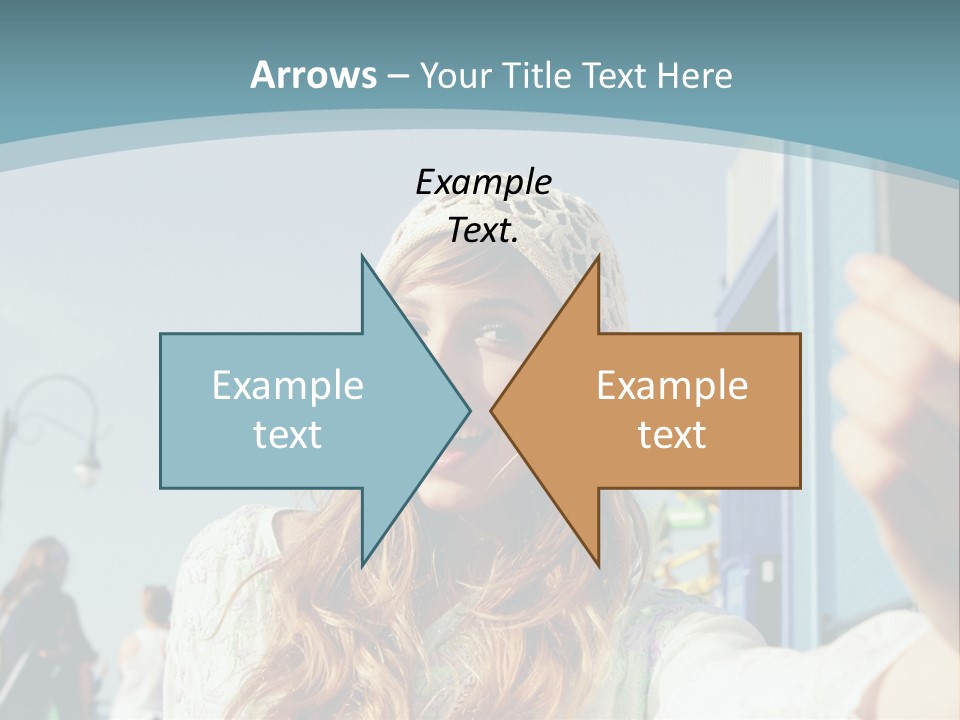 A Woman Taking A Picture With Her Cell Phone PowerPoint Template