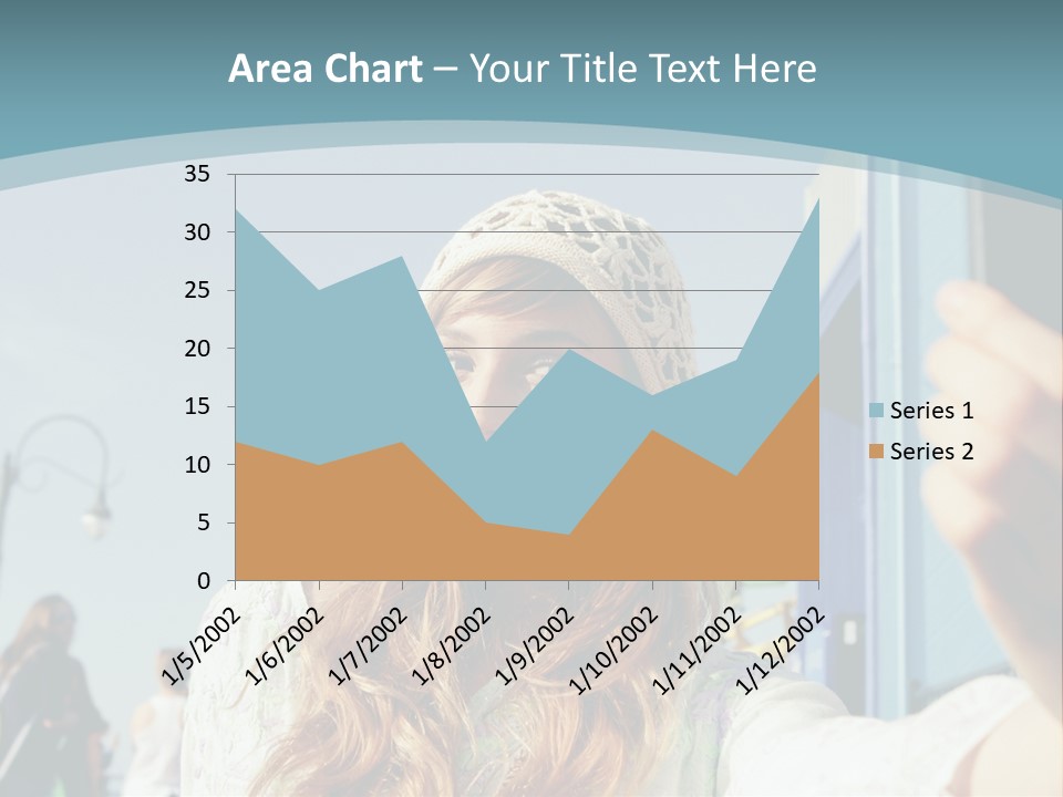 A Woman Taking A Picture With Her Cell Phone PowerPoint Template