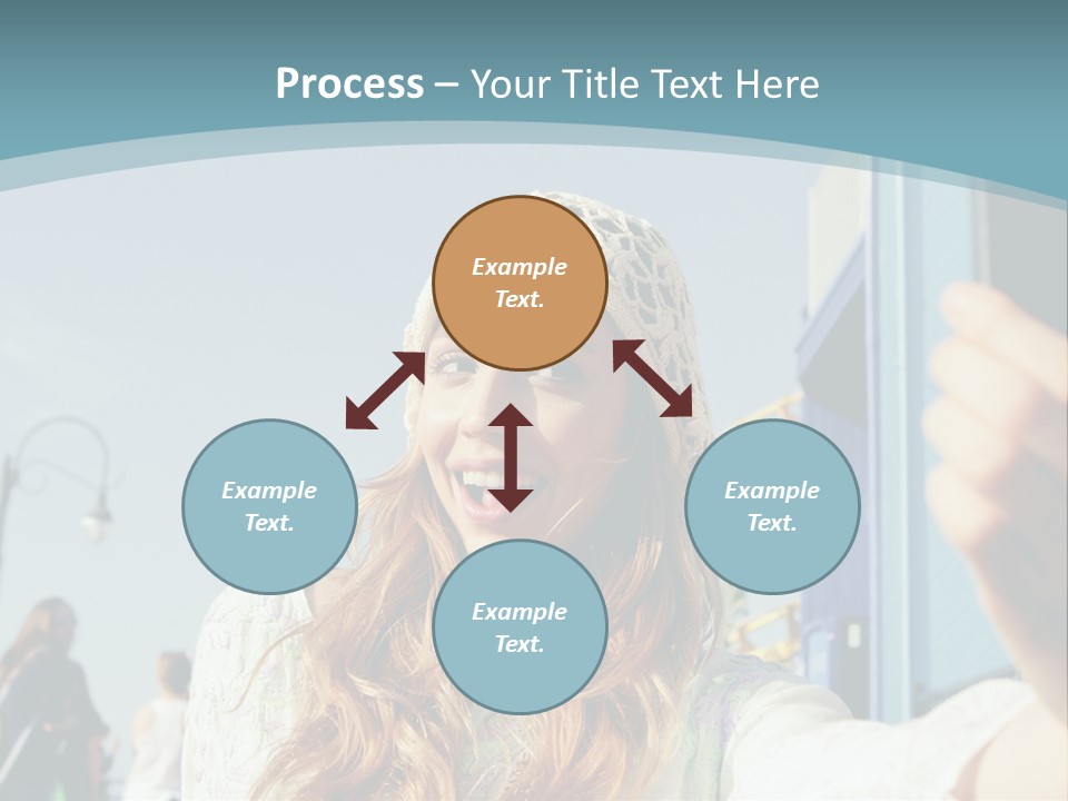 A Woman Taking A Picture With Her Cell Phone PowerPoint Template