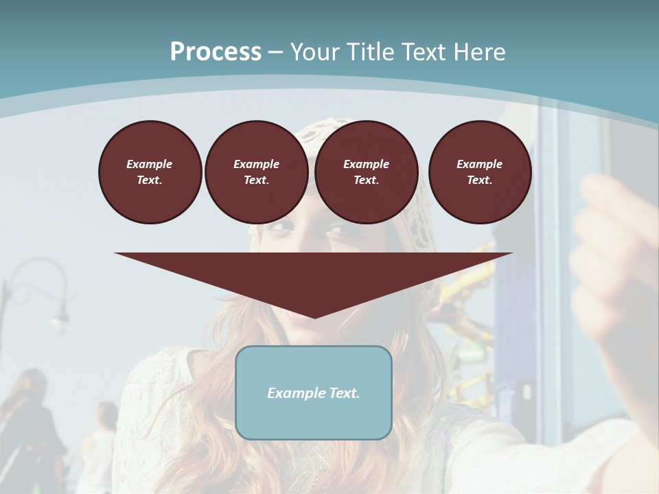 A Woman Taking A Picture With Her Cell Phone PowerPoint Template