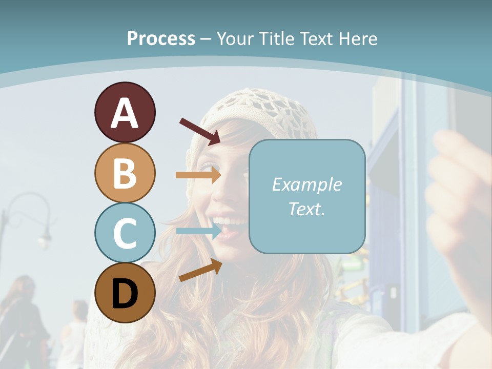 A Woman Taking A Picture With Her Cell Phone PowerPoint Template