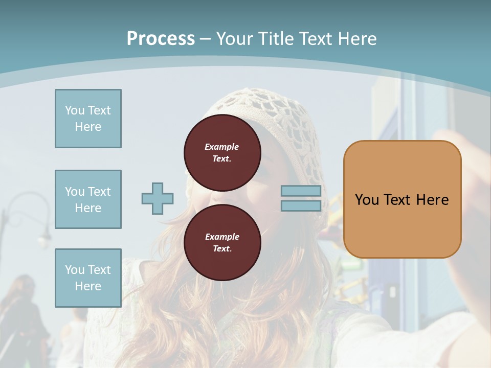 A Woman Taking A Picture With Her Cell Phone PowerPoint Template