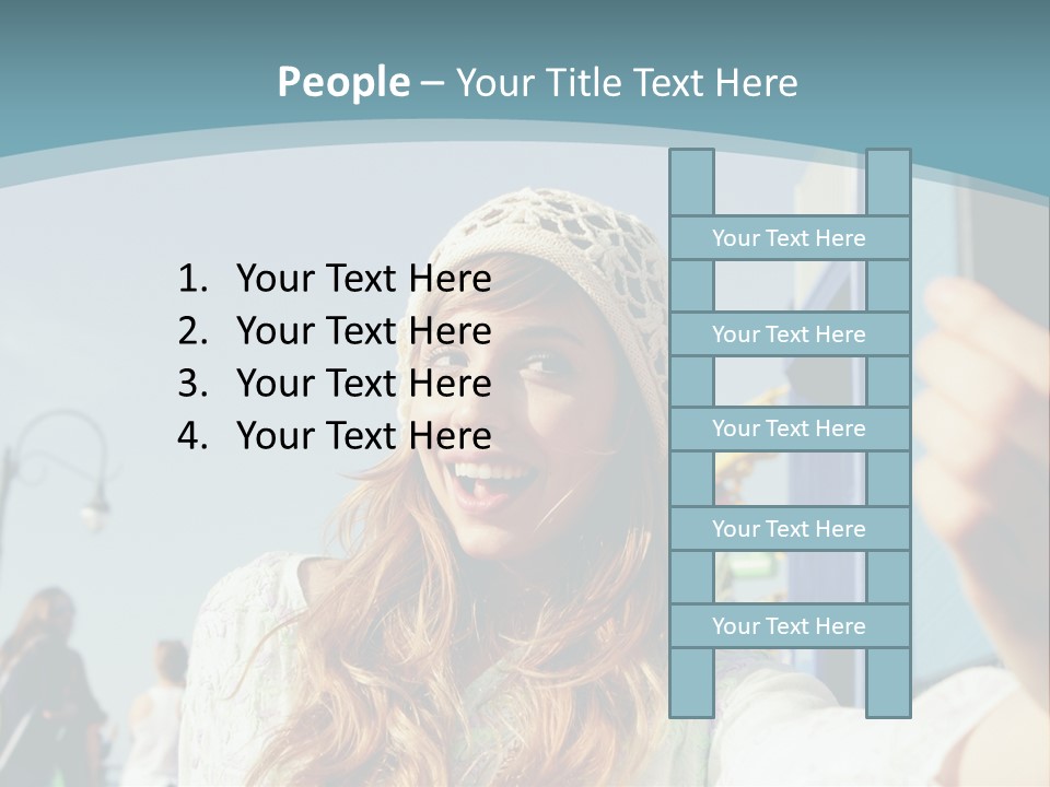 A Woman Taking A Picture With Her Cell Phone PowerPoint Template